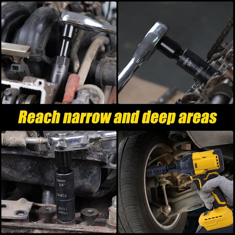 Topec 1/2" Drive Impact Extension Bar, for Flip Lug Nut Extractor Socket, 3" - Image 4